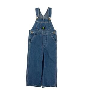 John Deere Toddler Boys Denim Overalls Blue Wash Cotton Buckle - Size 4T Country